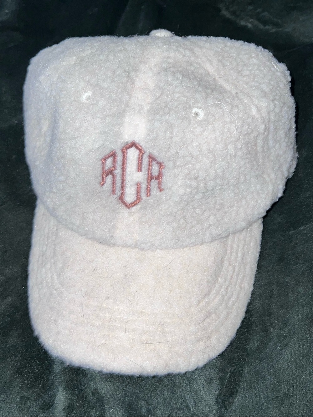 Marleylilly NWTMonogram Sherpa Baseball Cap - Cream & Beige